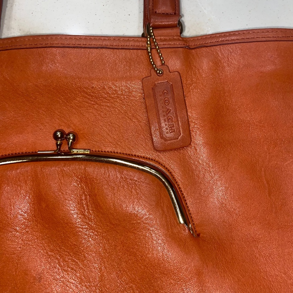 Orange coach handbag